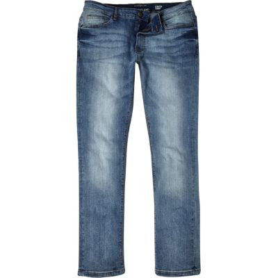 Mid wash Sid skinny stretch jeans