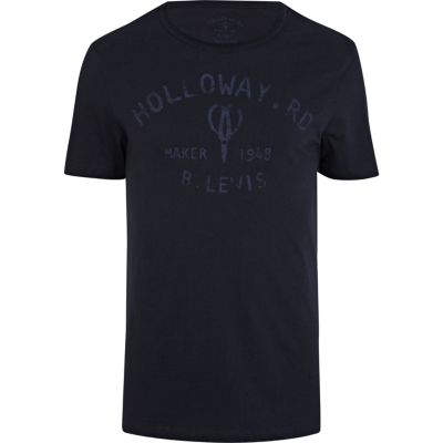 Navy Holloway Road graphic print t-shirt