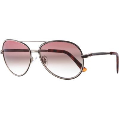 Brown metal aviator sunglasses
