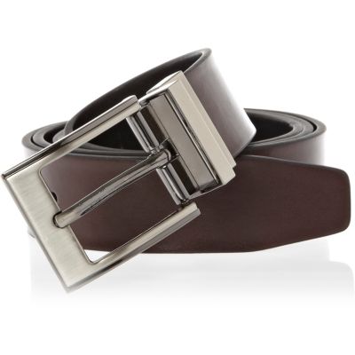 Dark brown sleek smart belt 