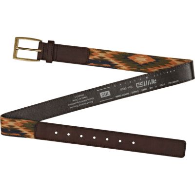 Orange zig zag print canvas belt 