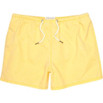 Yellow washed swim shorts