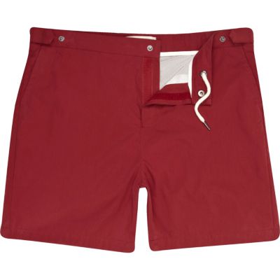 Red swim shorts