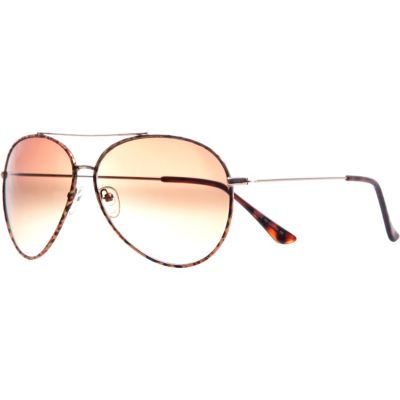 Brown tortoise shell aviator sunglasses