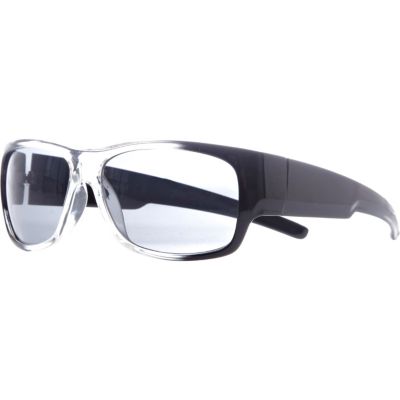 Grey plastic sporty wrap sunglasses