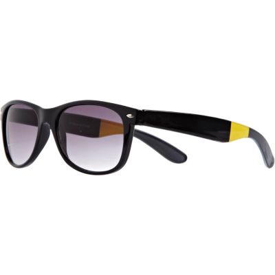 Grey contrast stripe retro sunglasses