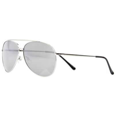 Grey mirrored lens aviator sunglasses