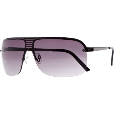 Grey metal visor sunglasses