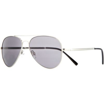 Grey metal aviator sunglasses