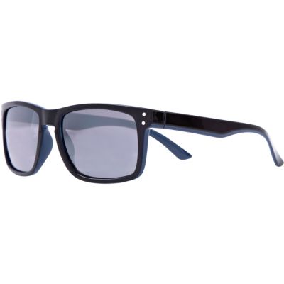 Black rectangular mirrored retro sunglasses