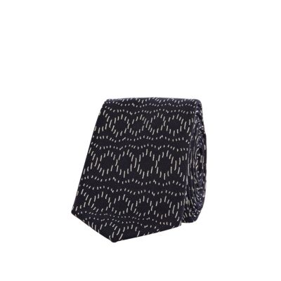 Navy tribal print tie
