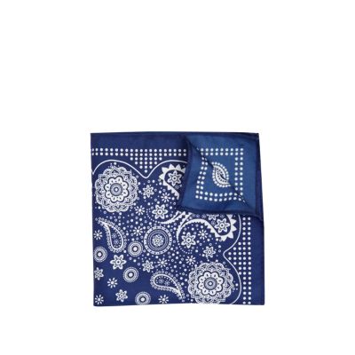Blue paisley print handkerchief