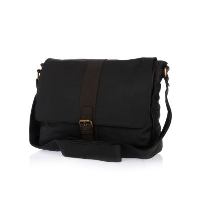 Black contrast buckle flap over bag