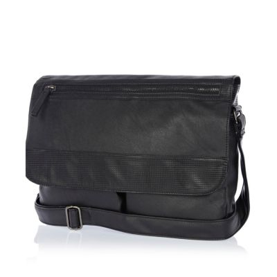 Black perforated panel flap over bag 