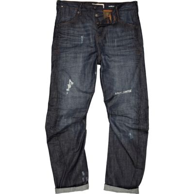 Dark wash distressed Curtis jeans
