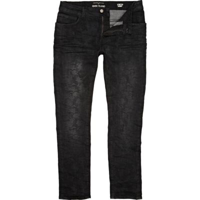 Black camo Sid skinny stretch jeans