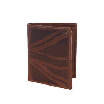 Brown leather union jack embossed wallet