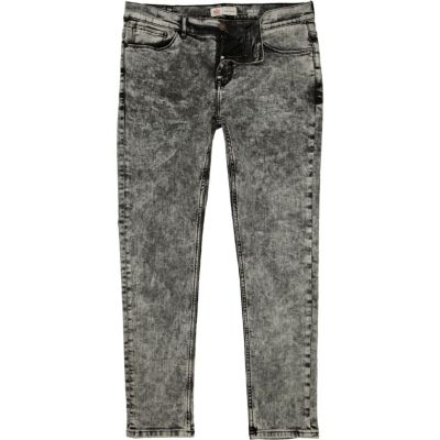 Black acid wash Sid skinny stretch jeans