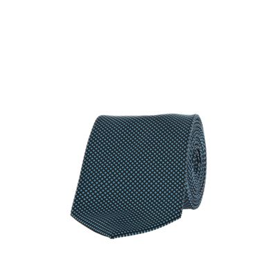 Blue square print tie
