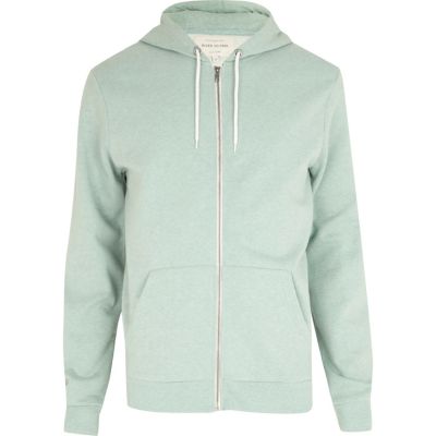 Light green zip through hoodie 