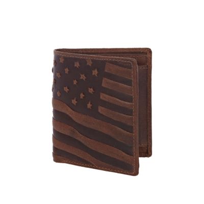 Brown leather stars and stripes wallet