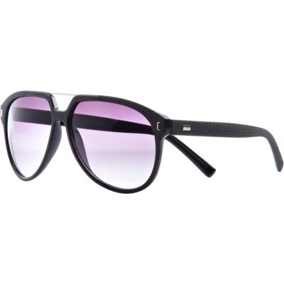 Black textured panel aviator sunglasses