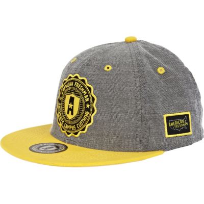 Yellow contrast badge snapback hat 