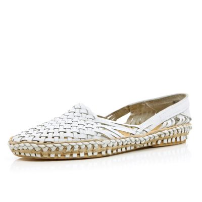 White woven sandals 