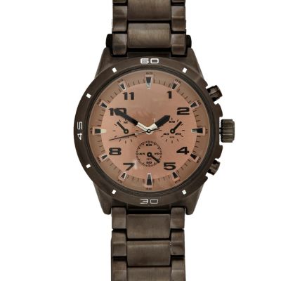 Black gunmetal tone bracelet watch