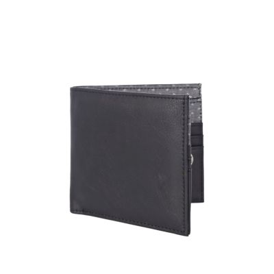 Black popper fastened fold over wallet