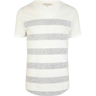 Navy stripe scoop neck t-shirt