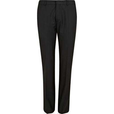 Black contrast trim smart slim trousers 