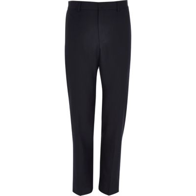 Navy smart slim trousers