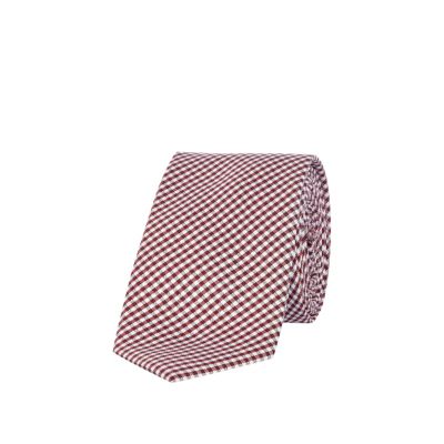 Red gingham check tie