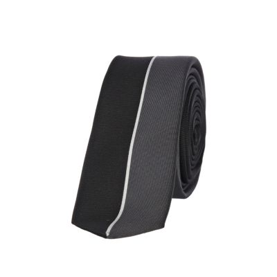 Black and grey vertical stripe tie