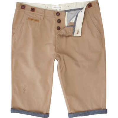 Brown worker crop shorts