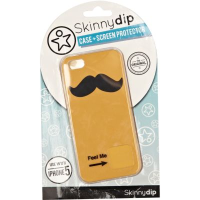 Orange Skinnydip moustache iPhone 5 case