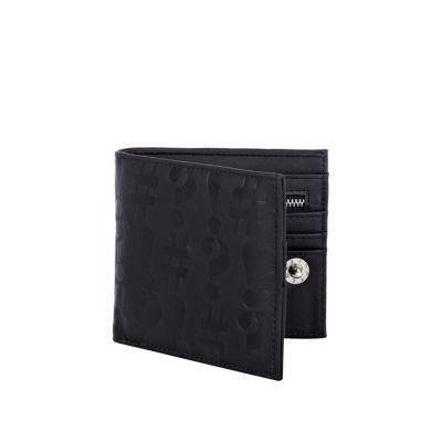 Black symbol embossed wallet