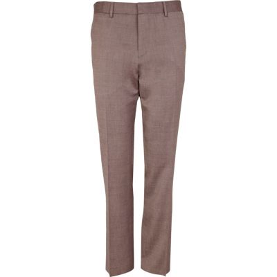 Pink smart slim suit trousers