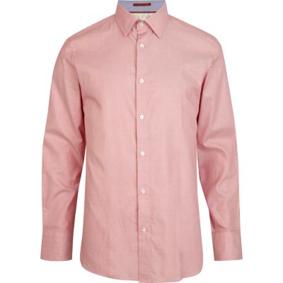 Pink Life Of Tailor long sleeve Oxford shirt