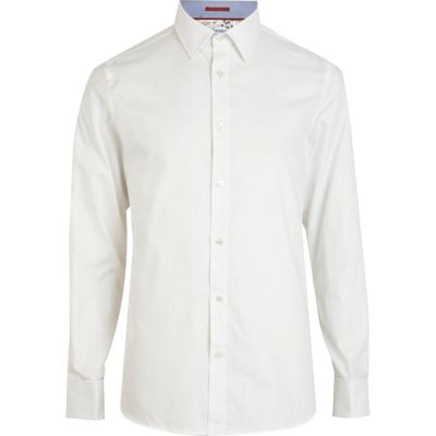 White Life Of Tailor long sleeve Oxford shirt