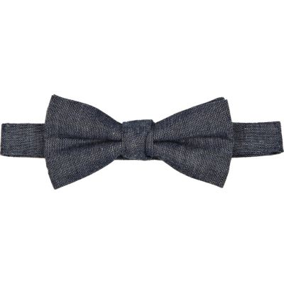 Blue denim bow tie 