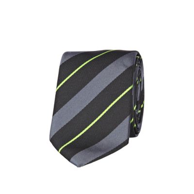 Grey fluro diagonal stripe tie 