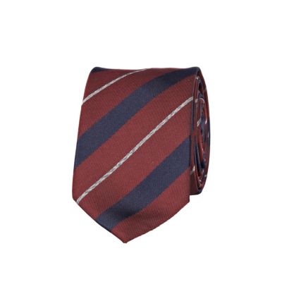 Red diagonal stripe tie 