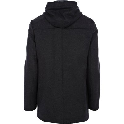 Navy wool smart duffle coat