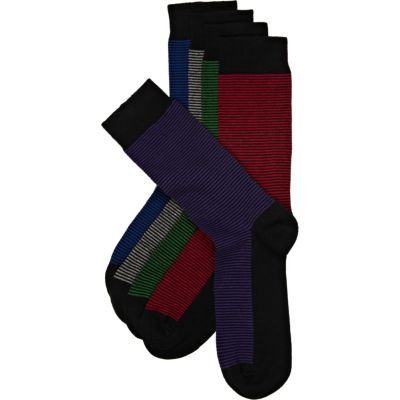 Multicoloured stripe ankle socks pack