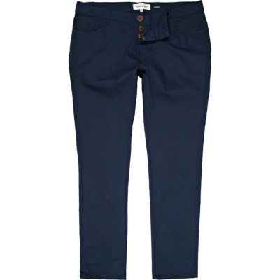Navy skinny stretch trousers