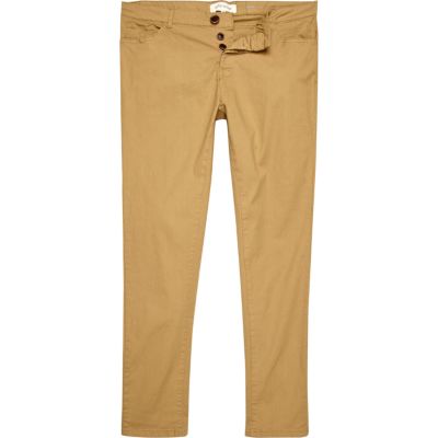 Light brown skinny stretch trousers
