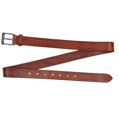 Brown distressed perforated belt 