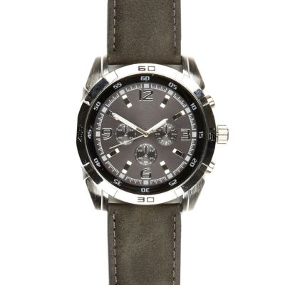 Grey oversized face watch 